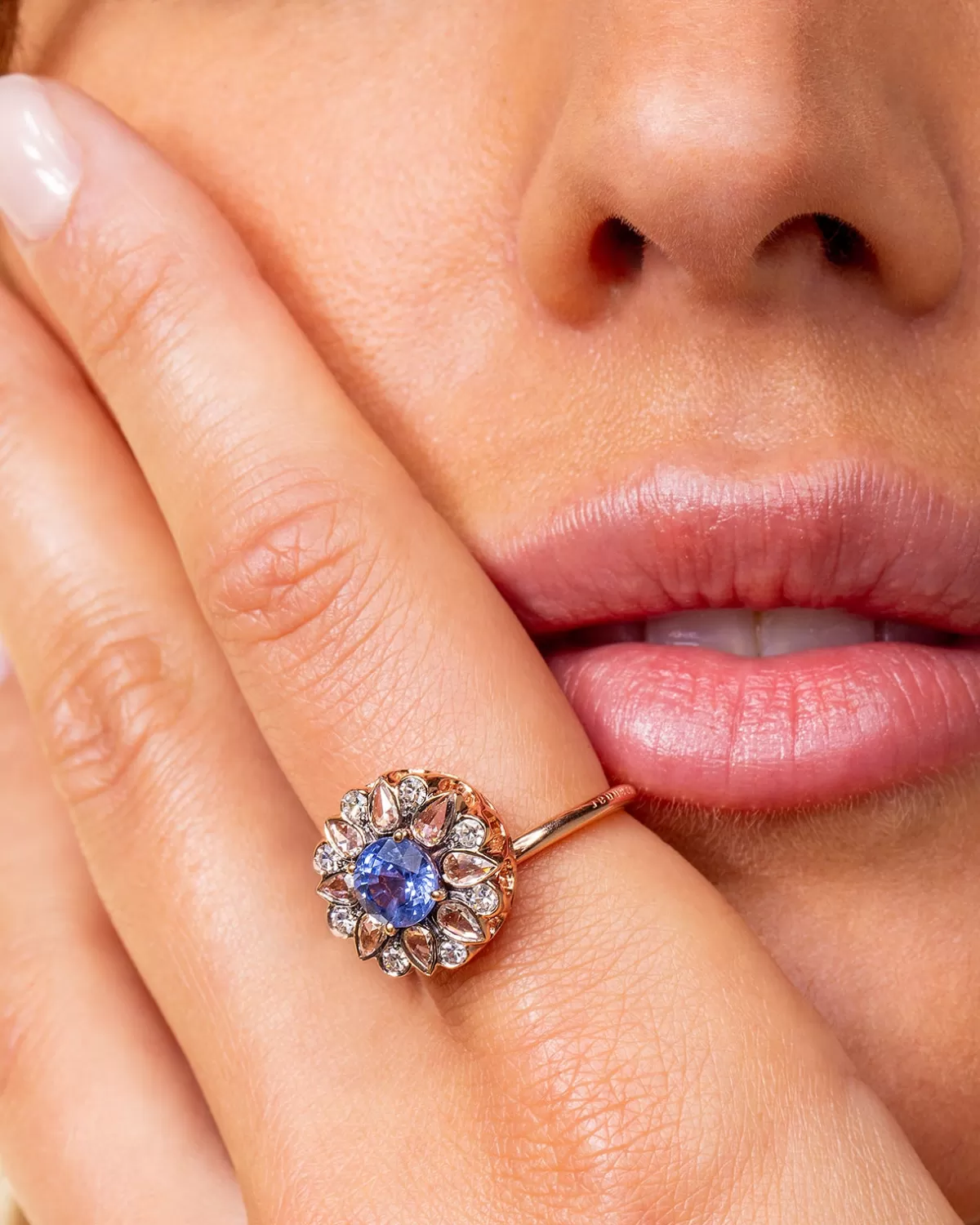 Selim Mouzannar Rings-Beirut Rosace Ringblue Sapphire - Diamonds