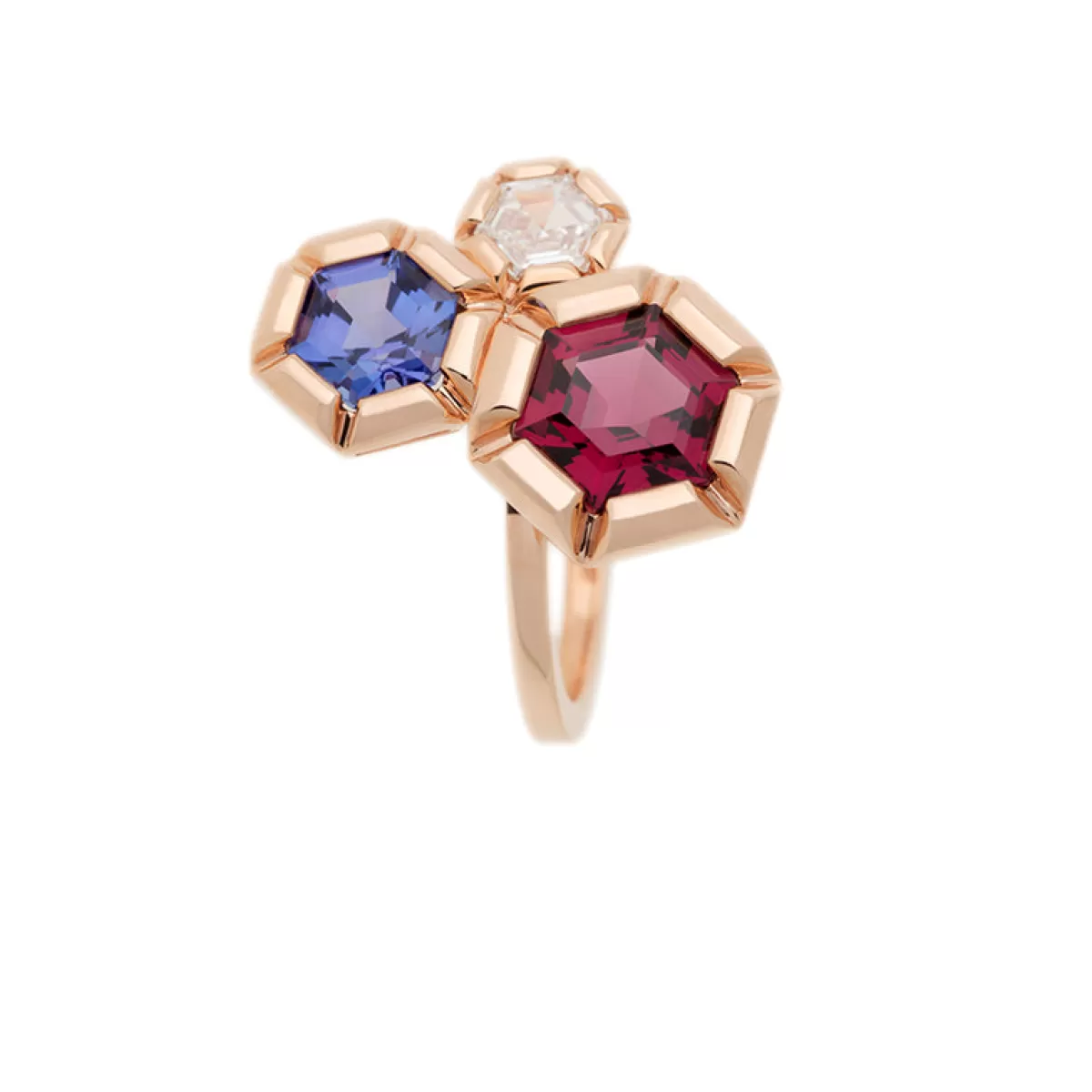 Selim Mouzannar Rings-Rose De France Ringrhodolite - Tanzanite - Diamond