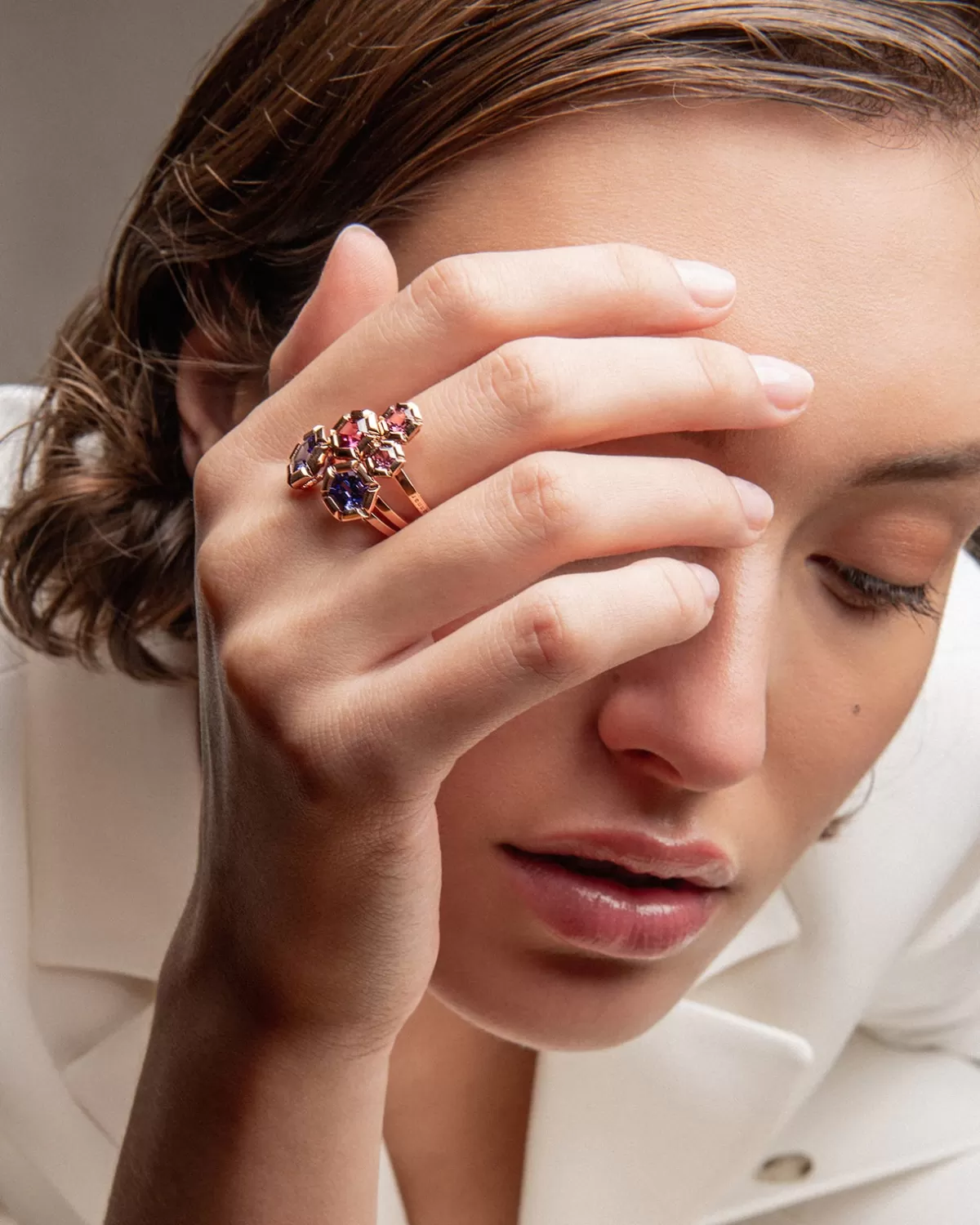 Selim Mouzannar Rings-Rose De France Ringrhodolites